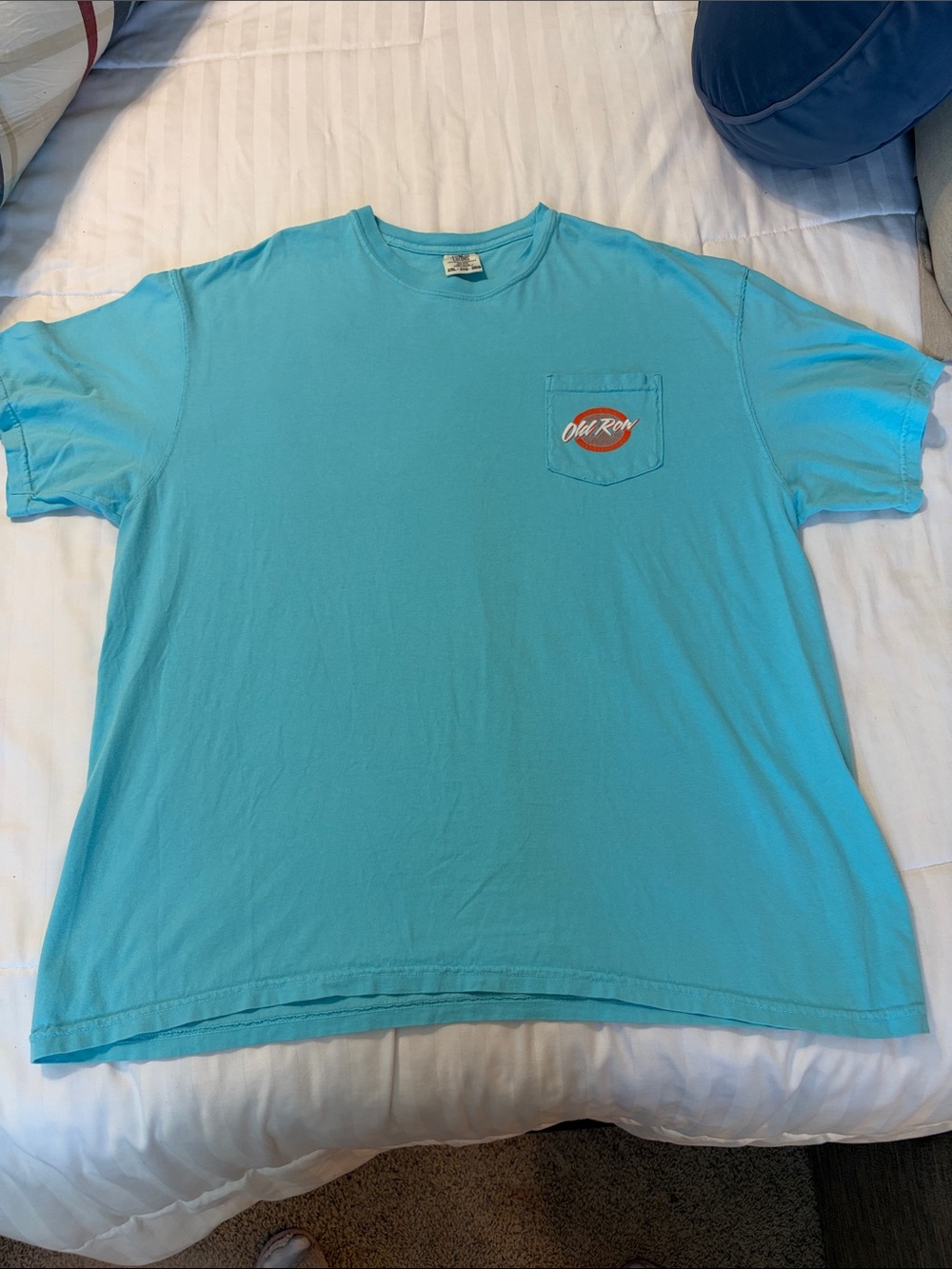 Old Row Comfort Colors Short-Sleeve Pocket Tee in Aqua Blue